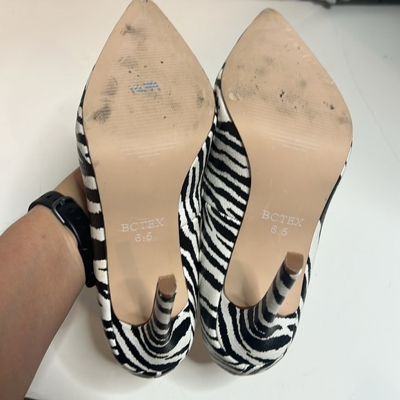 BCTEX COLL Black White Zebra Striped Heels 6.5 - Picture 4 of 5